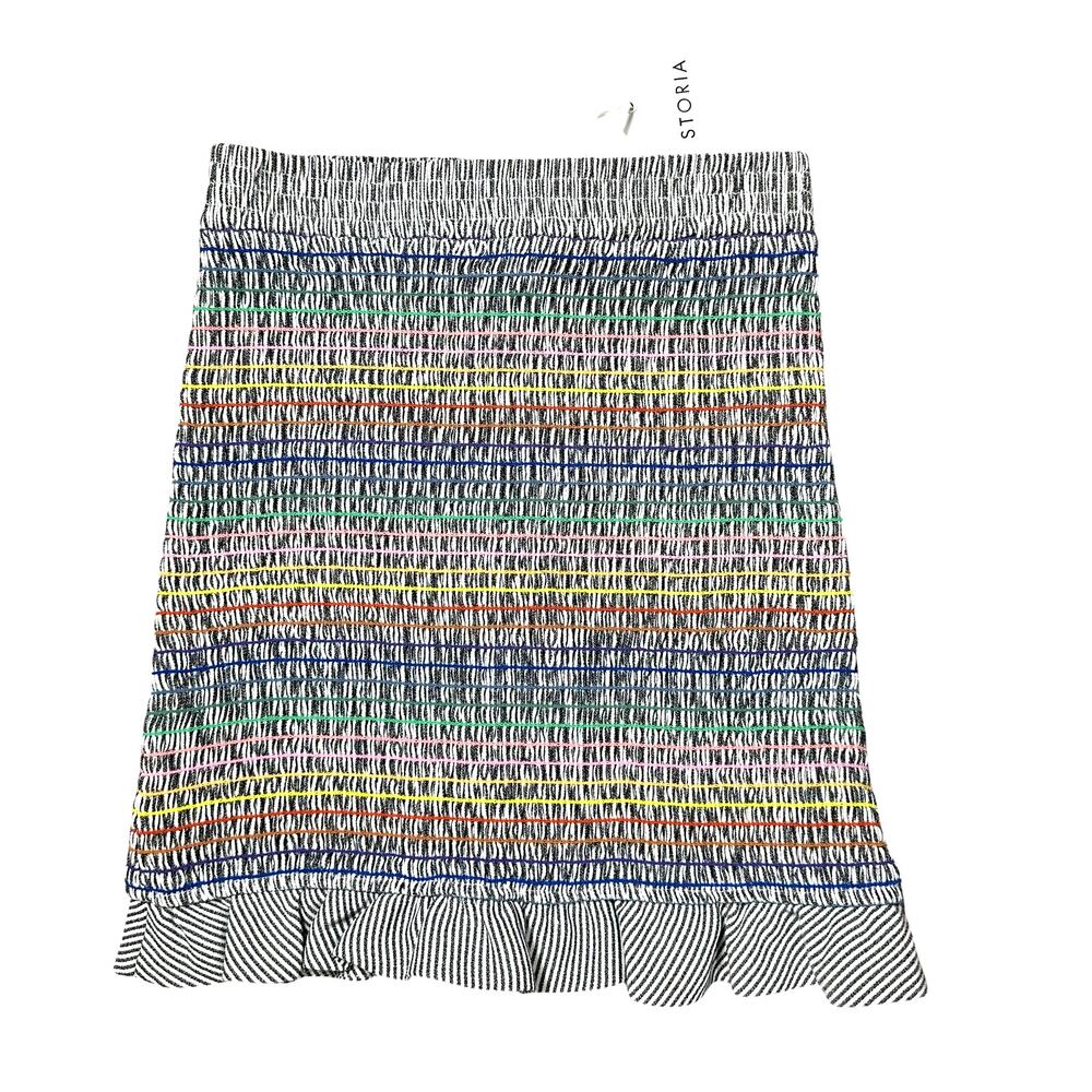 Storia Rainbow Stripe Smocked Skirt NEW